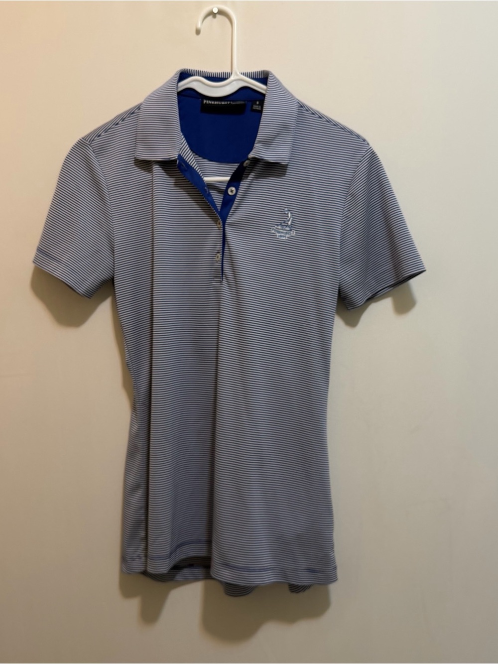 Greg Norman Pinehurst Collection Light Blue Striped Polo - Golf ⛳️